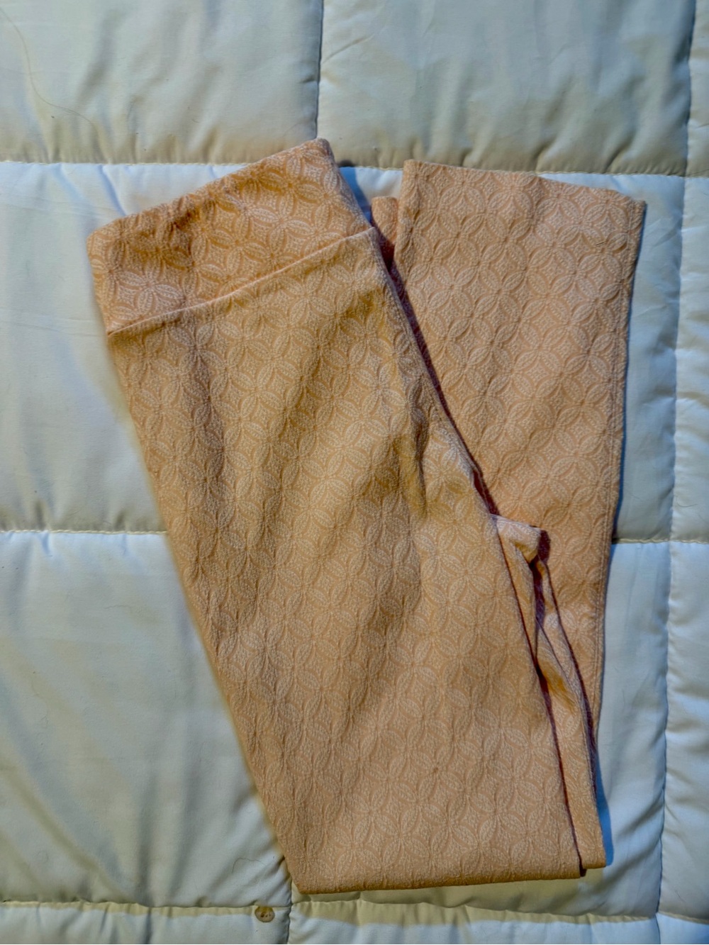 Margaret M Peach Textured Slimming Leggings
